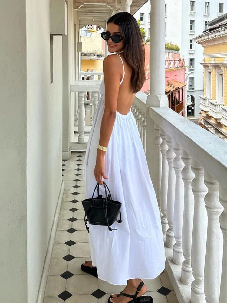 Vestido longo leve para o verão-2